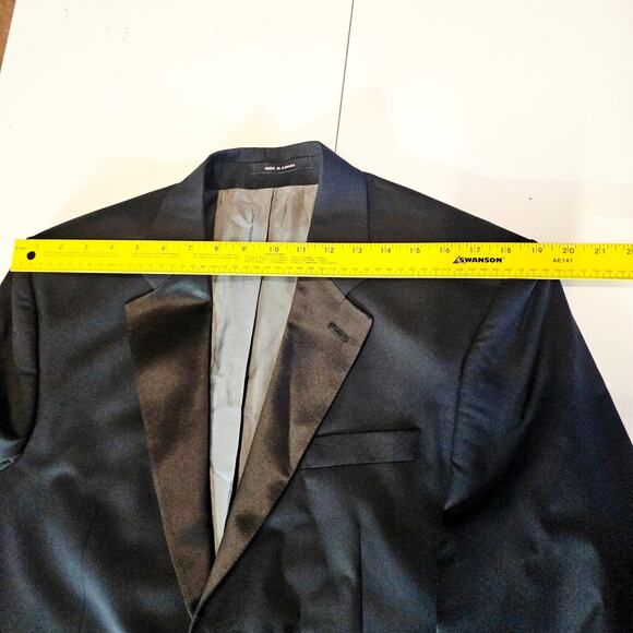 Lauren Ralph Lauren Black Wool Tuxedo Suit 40L Jacket 34x34 pant satin lapel - Picture 8 of 16
